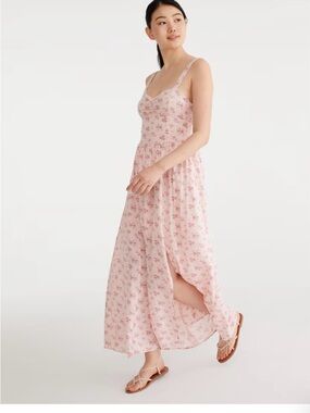 NWT Women’s small light Pink Floral Maxi Dress open back